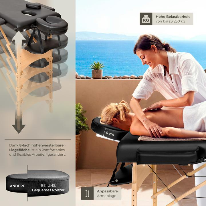 Image du produit tectake Ensemble de table de massage Freddi avec rouleaux de massage