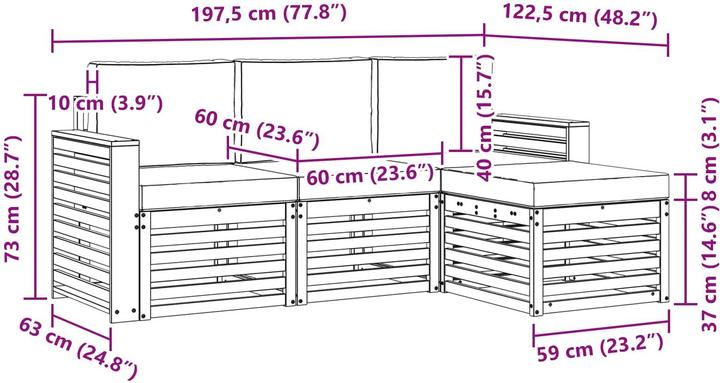 Produktbild vidaXL Outdoor-Sofa