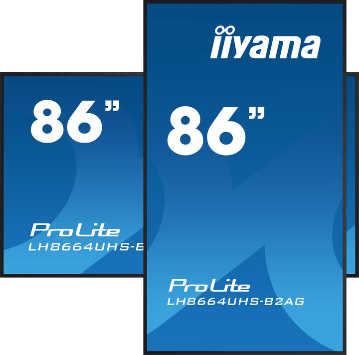 Image du produit iiyama 217,4cm(85,6") LH8664UHS-B2AG 16:9 3xHDMI+2xUSB (Expédition) (3840 x 2160 pixels, 86")