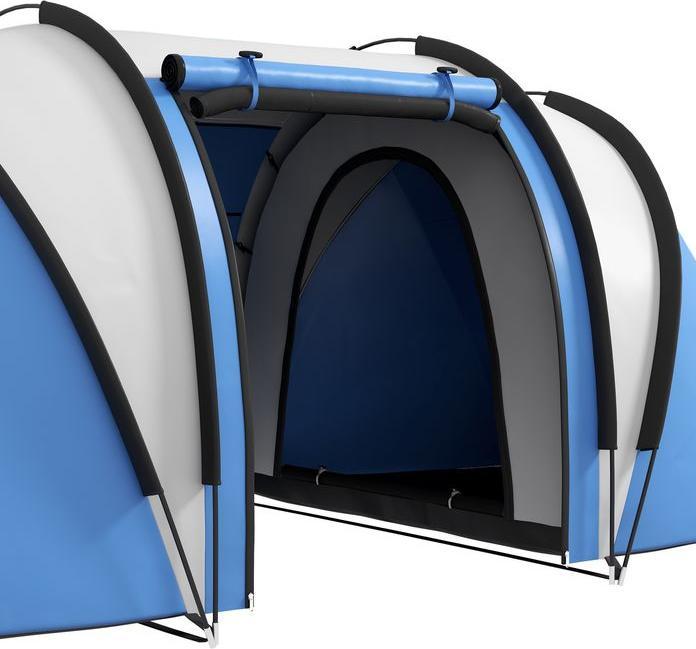Immagine prodotto Swisshandel24 Campingzelt für 4-5 Personen leicht wasserabweisend Familienzelt mit 3 Zimmer, 3000mm WS (Tenda a tunnel, 4 persone)