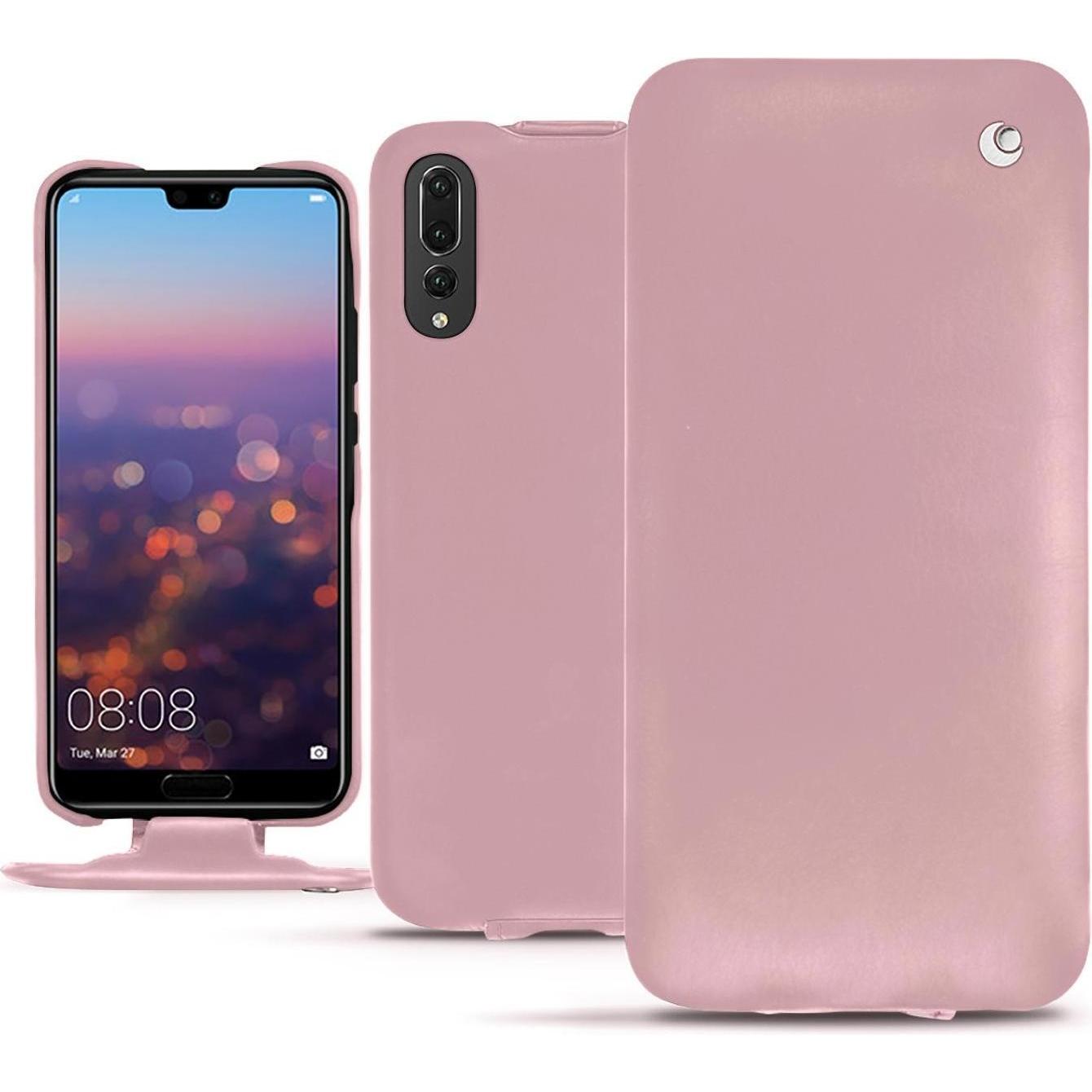 Noreve Lederschutzhülle vertikal (Huawei P20 Pro), Smartphone Hülle, Rosa