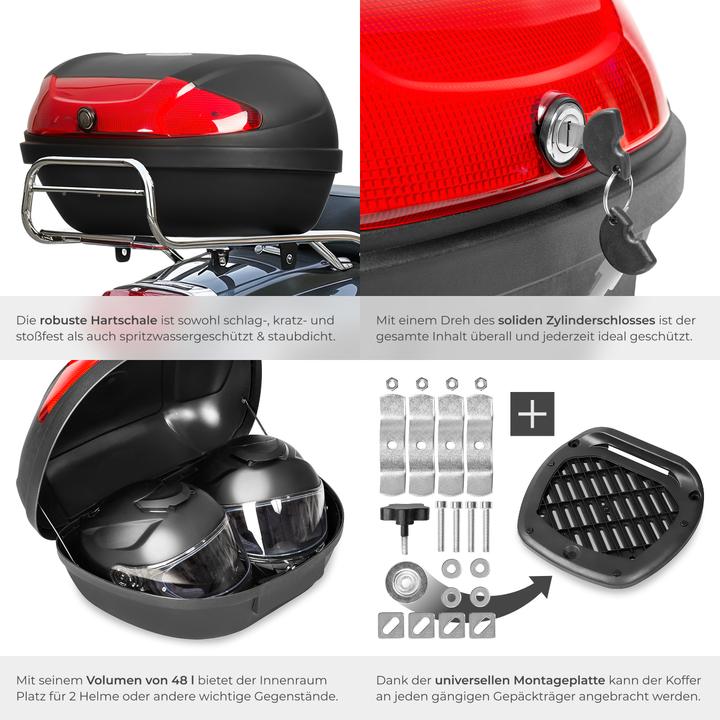 Image du produit tectake Topcase avec réflecteur (48 l)