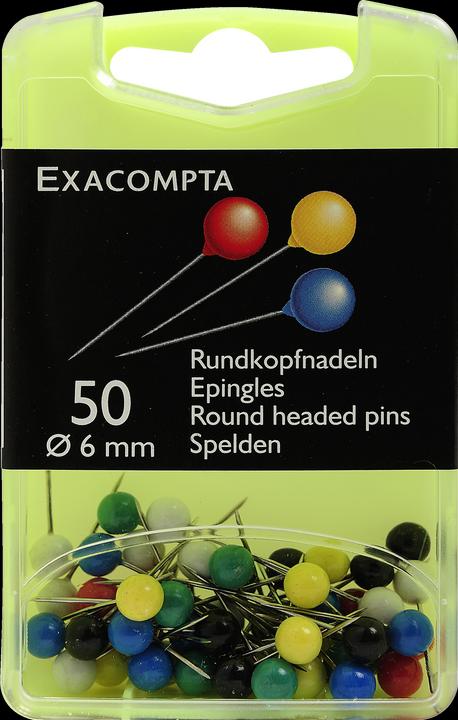 Exacompta Round head needles Ø 6 mm, multicolor (50 Piece, 15 mm)