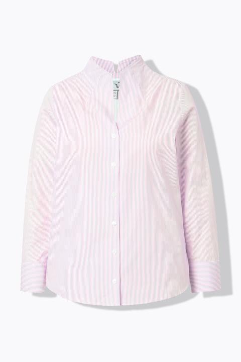 Immagine prodotto Ulla Popken Blusa a righe con scollo montante e maniche lunghe (62)