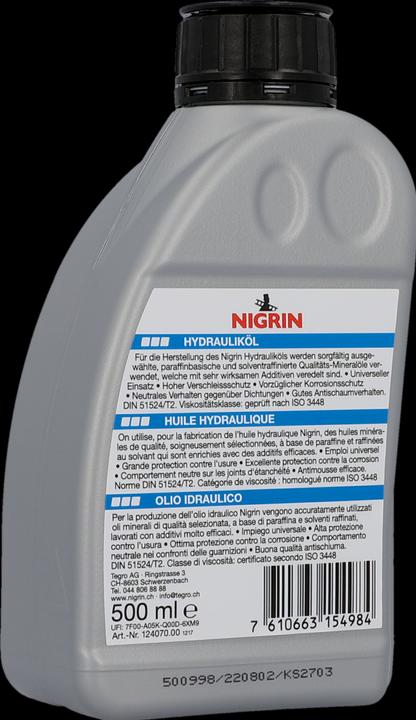 Image du produit Nigrin Huile hydraulique HLP ISO 32 (500 ml)