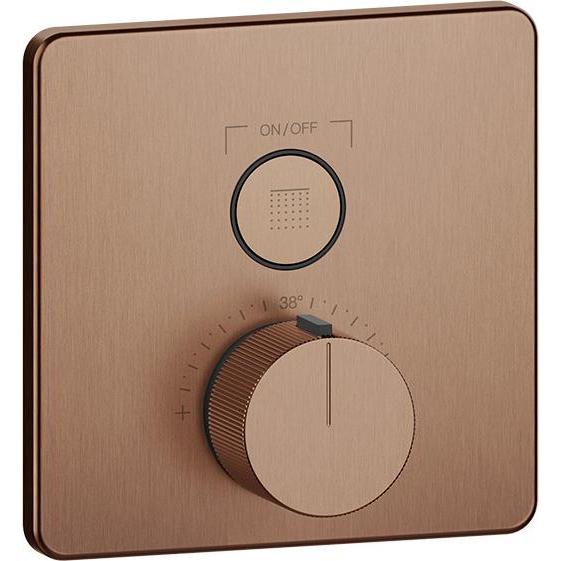 Gessi, Badarmatur, Hi-Fi Fertigmontageset Thermostat mit Tasten-Bedienung on/off. 1-Weg, Wandmontage