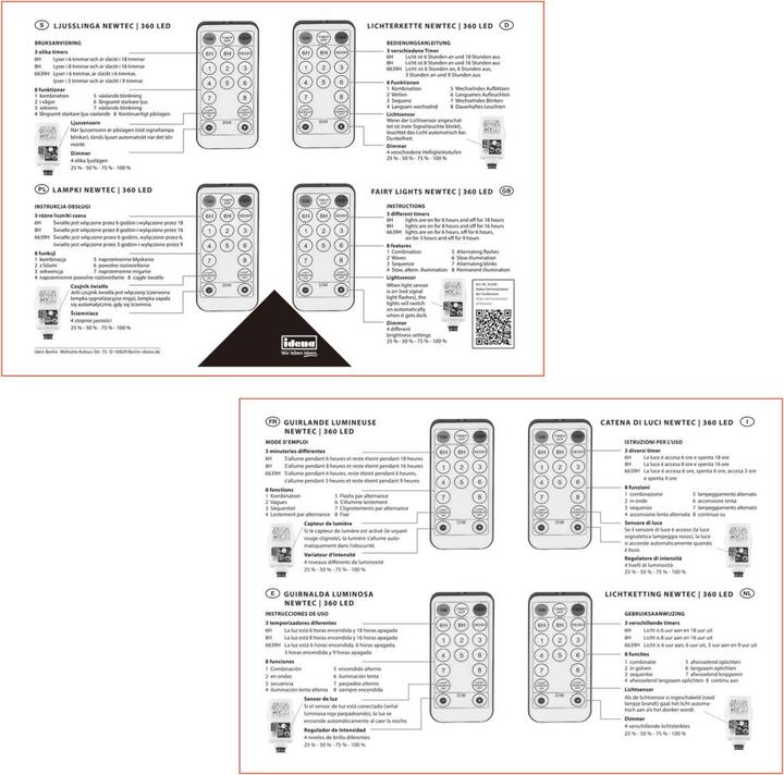 Produktbild Idena Lichterkette NewTec 360 LED ww Lichtsensor (43.90 m)