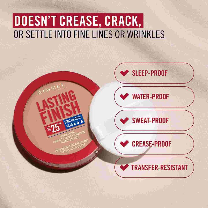 Actual product image Rimmel London Lasting Finish 25H Compact Powder Foundation (005 Ivory)