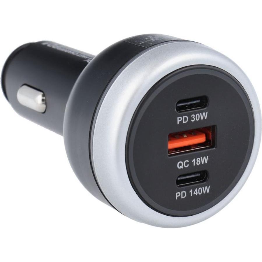OEM Car accessories Car charger USB A + 2 x Type C PD QC3.0 3A 191W CC69-2C1A black, Adattatore per auto, Nero