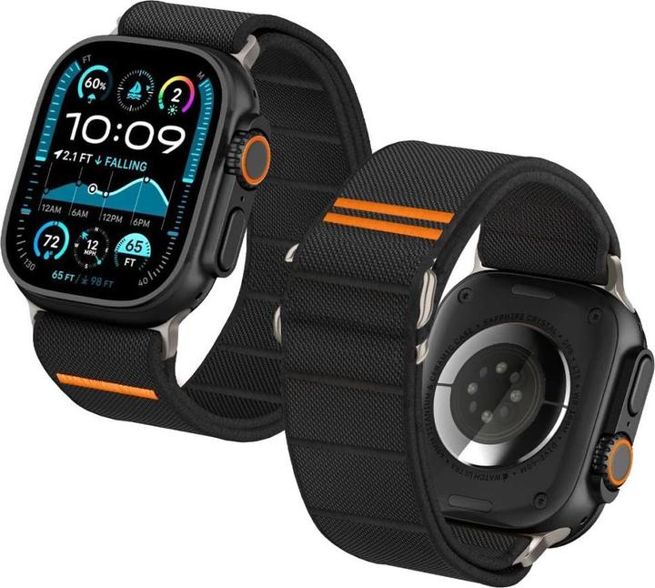 Produktbild 4Kom Tech-Protect Nylon Slip Strap für Apple Watch 44 / 45 / 46 / 49 mm - Schwarz (44 mm, Nylon)
