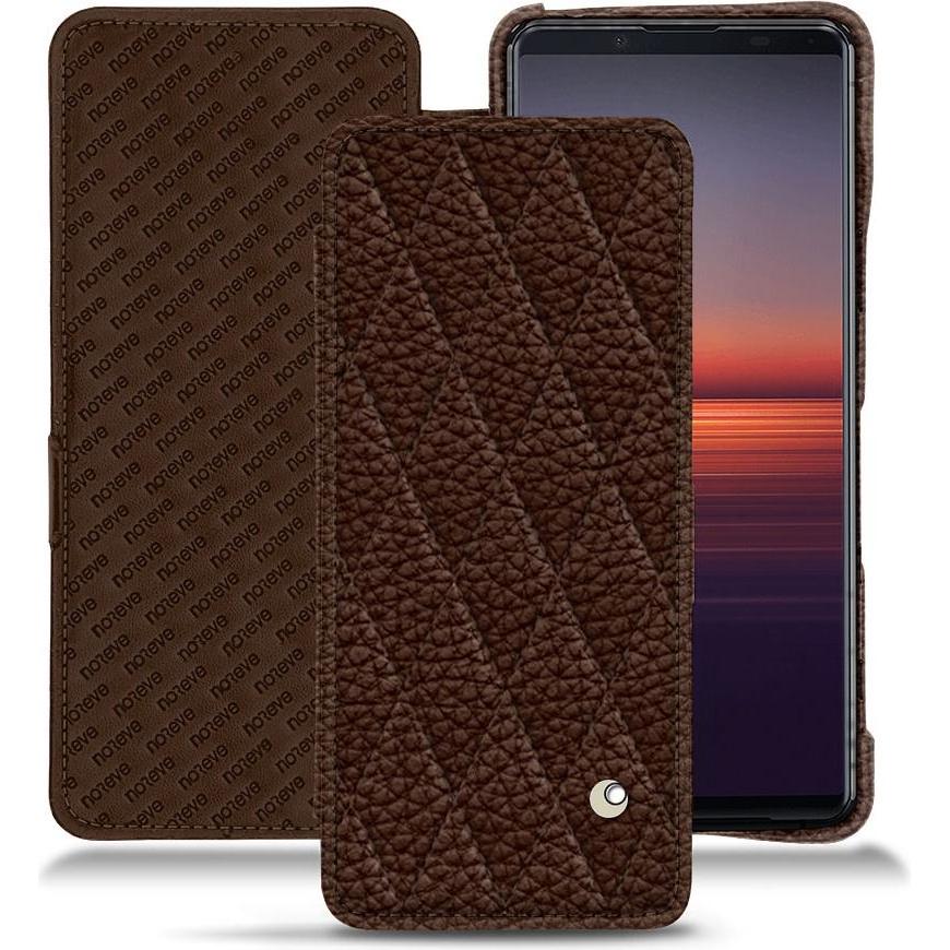 Noreve Lederschutzhülle horizontal (Sony Xperia 5 II), Smartphone Hülle, Braun