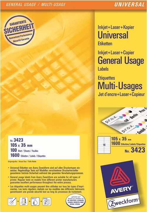 Produktbild Avery Universal-Etiketten