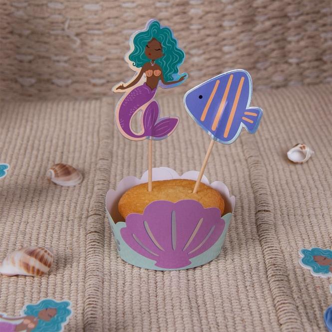 Produktbild Folat Cupcake Deco Set - Happy Birthday - Mermaid Magic