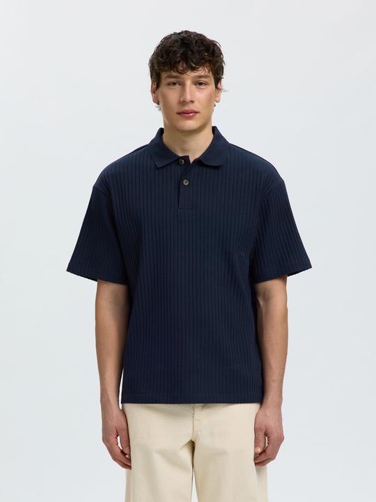 Produktbild Selected Geripptes Relaxed Fit Poloshirt (L)