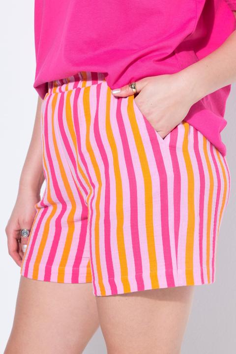 Image du produit Studio Untold Short jambes larges, rayures néon, taille élastique (58)