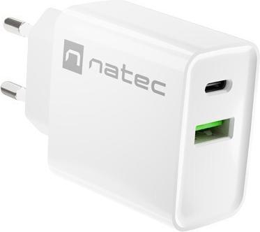 Produktbild Genesis Natec ładowarka Sieciowa Ribera USB-A + USB-C 20w Power Delivery Biała Nuc-2061 (20 W)