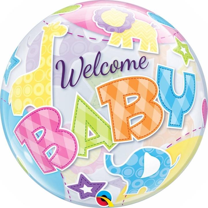 Produktbild Qualatex Bubble Ballon Welcome Baby (1 x)