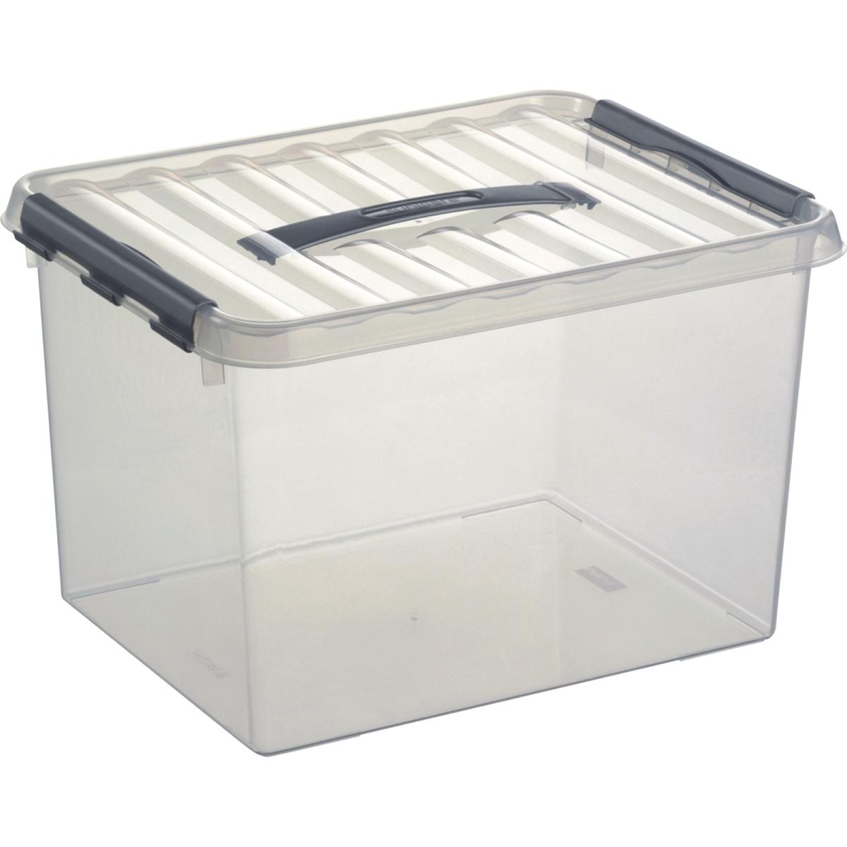 4x Helit, Aufbewahrungsbox, Q-line mit Griff (22 l)