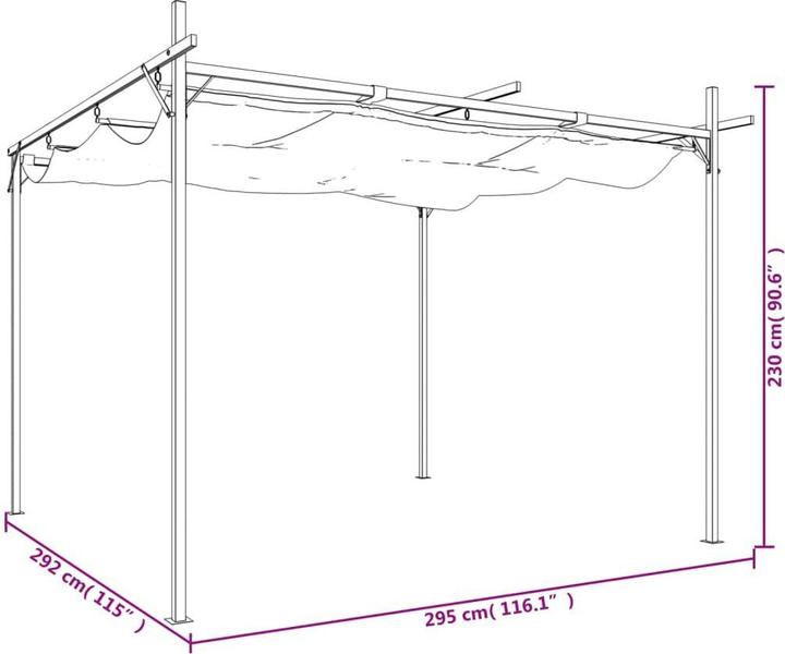 Actual product image vidaXL Pergola (295 cm, 292 cm)