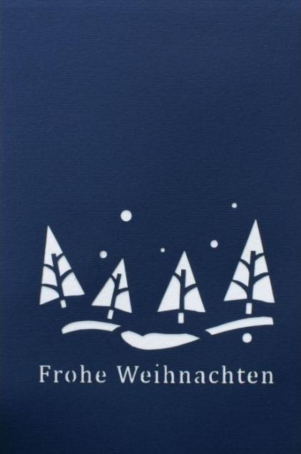 Produktbild Hervorragend Glückwunschkarte Frohe Weihnachten Schneemann im Wald - 3D Pop-up (1 Stk.)