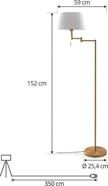 Produktbild Lindby Ismene Stehleuchte mit schwenkbarem Arm (E27)