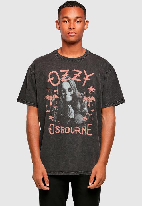Produktbild Merchcode Ozzy Osbourne - Pink Bat Acid Washed Oversize Tee - 195281 (S)
