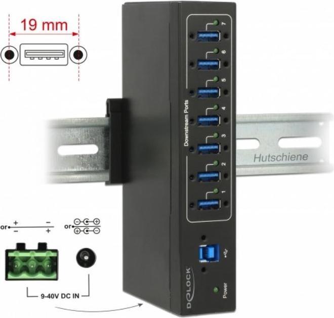 Immagine prodotto Delock Hub USB 3 a 7 porte USB Type-A (USB-B, 7 porte)