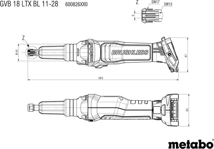 Produktbild Metabo GVB 18 LTX BL 11-28 (Geradschleifer)