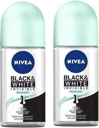 NIVEA Antiperspirant Inspiration For Men Invisible Forack & White (Antiperspirant) 100 ml (Roll-on)