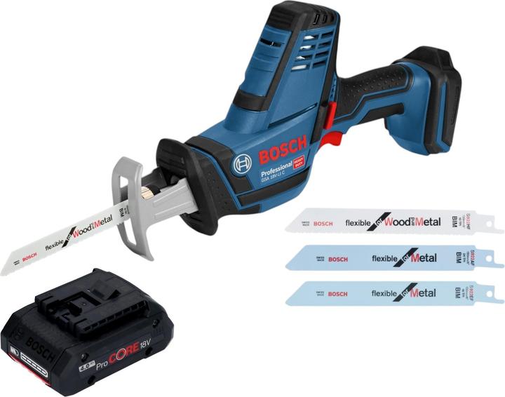 Bosch Professional GSA 18V-LI C Professional cordless reciprocating saw 18 V + 1x ProCORE rechargeable battery 4.0 Ah