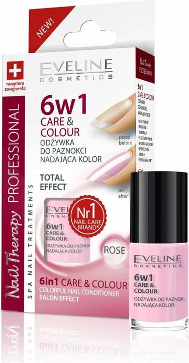 Produktbild Eveline Nail Therapy Care&Colour 6In1 Conditioner Is A Claw That Gives The Color Rose 5Ml (5 ml)