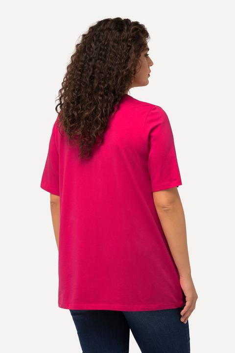 Immagine prodotto Ulla Popken T-shirt dal taglio svasato con scollo a tunica e mezze maniche (42, 44)