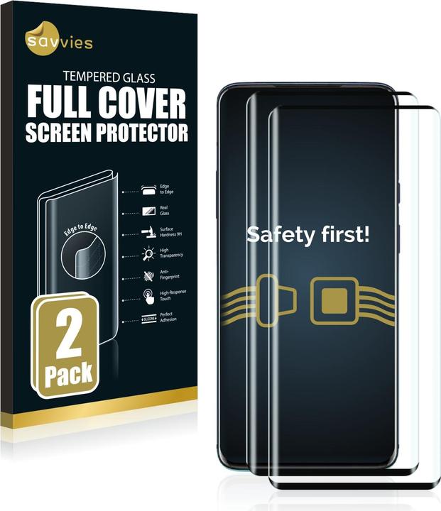 Produktbild Savvies Full-Screen Displayschutz Panzerglas Schutzglas (2 Stück, OnePlus 8 Pro)