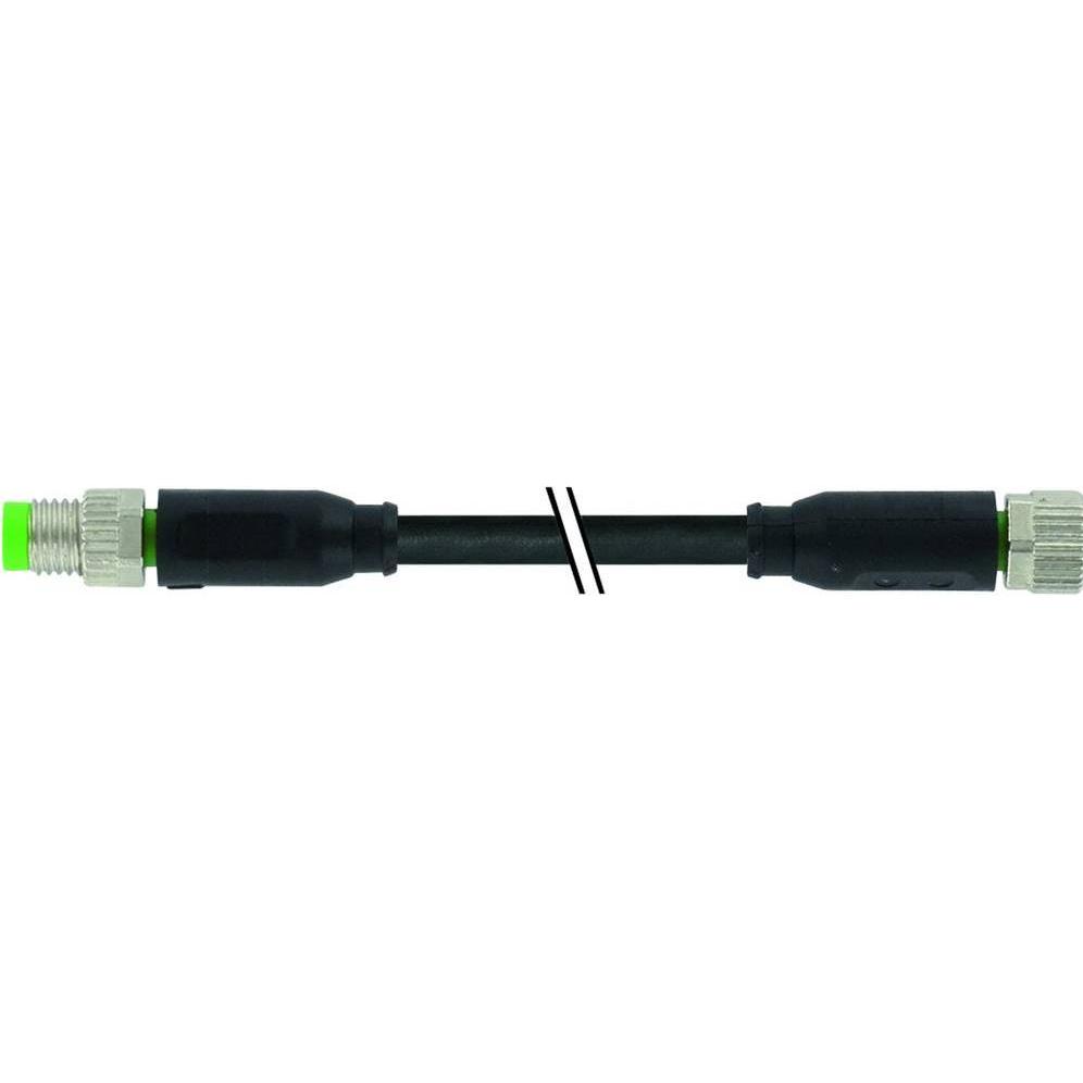 Murr Elektronik M8 St. 0° M8 Bu. 0° PUR 3x0.25 sw UL/CSA+schleppk. 1m, Elektronikkabel + Stecker, Schwarz