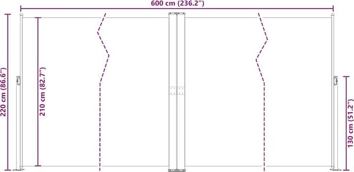 Produktbild vidaXL Seitenmarkise (6 m)