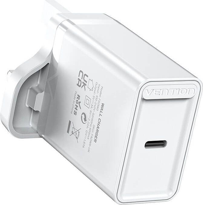 Actual product image Vention USB-C Wall Charger FADW0-UK (20 W) UK White (20 W)