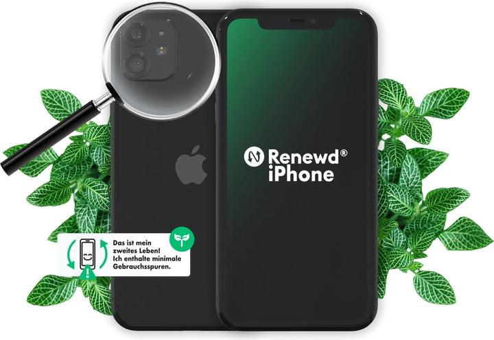 Image du produit Renewd iPhone 11 (64 Go, Noir, 6.10", 12 Mpx, Double SIM, A / Comme neuf)