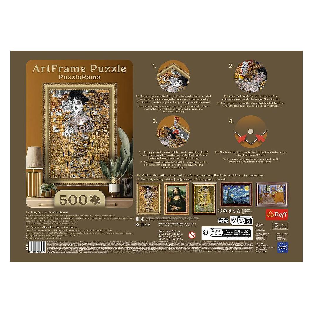 Trefl Kunstrahmen Puzzle 500 - Adele Bloch-Bauer I, Gustav Klimt (500 onderdelen)