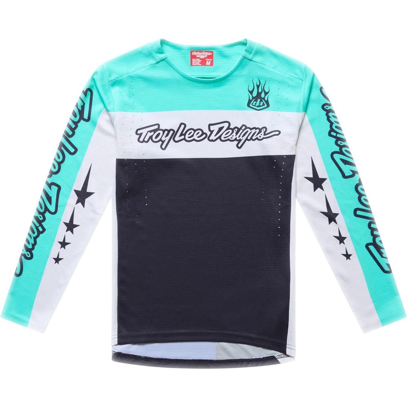 Troy Lee Designs, Bambini, Maglia ciclismo, Sprint Pro Jersey, YO Moto, carbon, youth S (S), Nero, Grigio, S