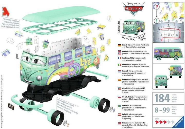 Actual product image Ravensburger Volkswagen T1 Cars Fillmore (162 pieces)