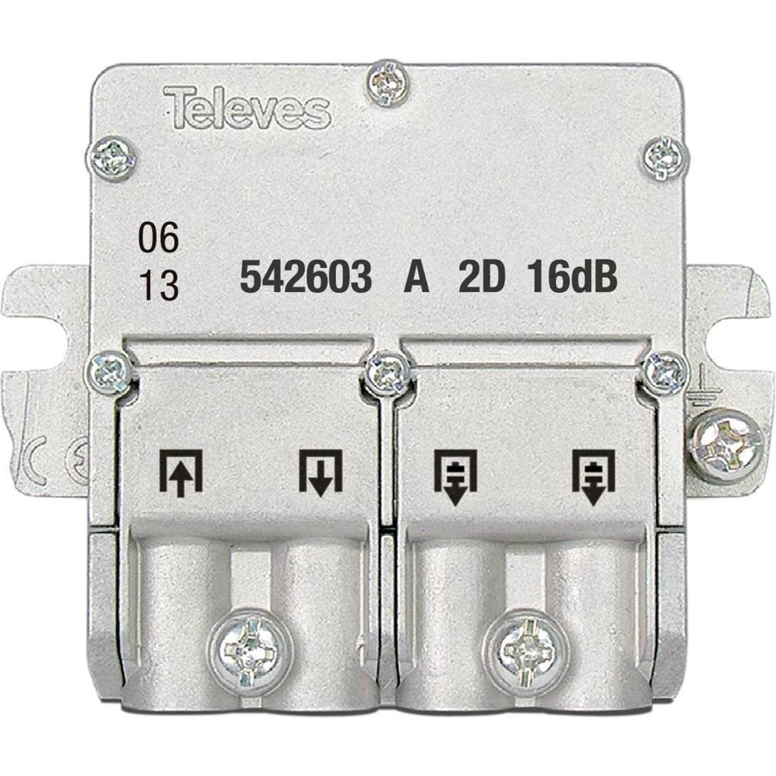 Thumbnail - Televes Easy-F Abzweiger 2f. 5-2400 MHz AD 16 dB EFA216N (Verteiler und Abzweiger), Antennenkabel