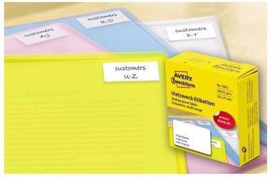 Produktbild Avery 3832 Abgerundetes Rechteck Dauerhaft Weiss 350Stück(e) selbstklebendes Etikett
