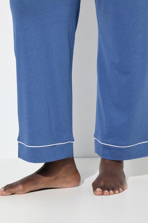 Image du produit Ulla Popken Pyjama manches longues, passepoils fantaisie, décolleté en V (56)