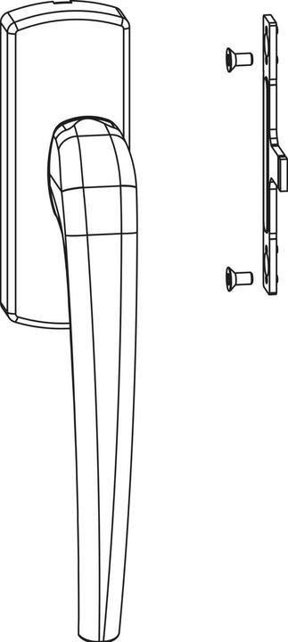 Maco SKB-Z Drehgriff für Aufsatzgetriebe, links, Aluminium weiss beschichtet