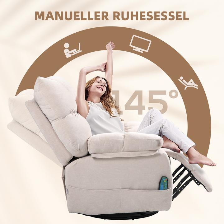 Image du produit Homcom Massagesessel Polyester, Schaumstoff Beige