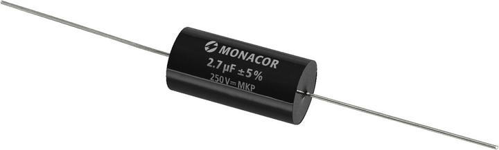 Actual product image Monacor MKP film capacitor 2.7uF, 250V