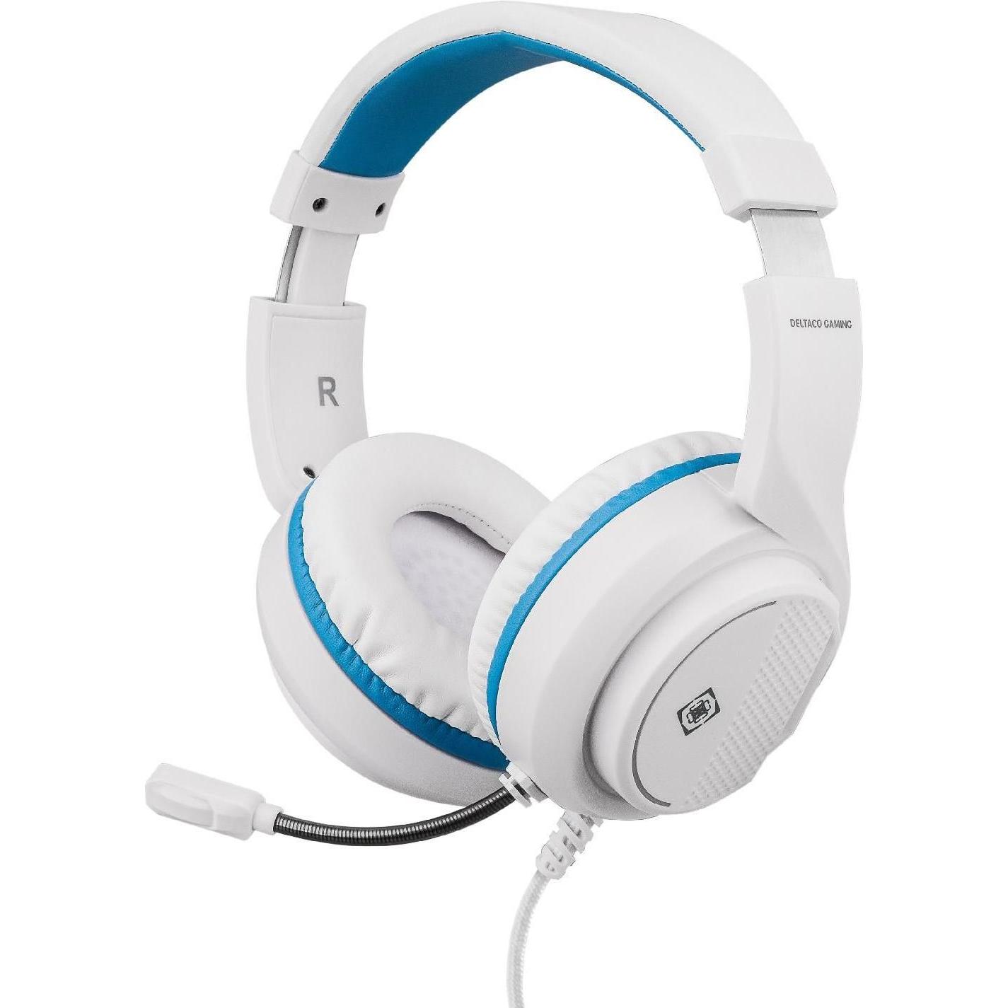 Deltaco Gaming Stereo Gaming Headset (Kabelgebunden), Gaming Headset, Weiss