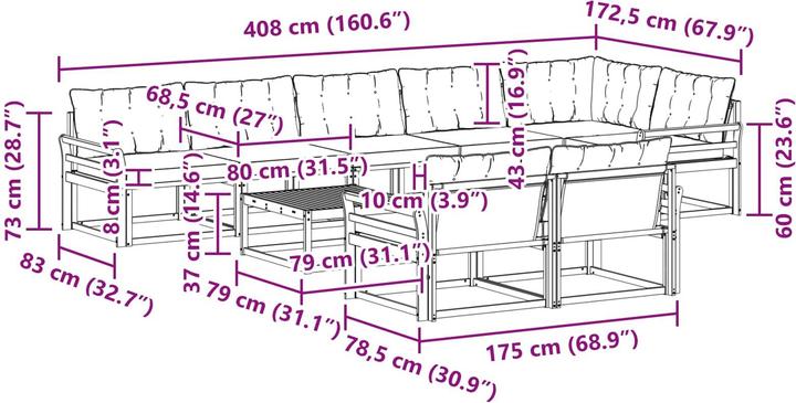 Produktbild vidaXL Outdoor-Sofa