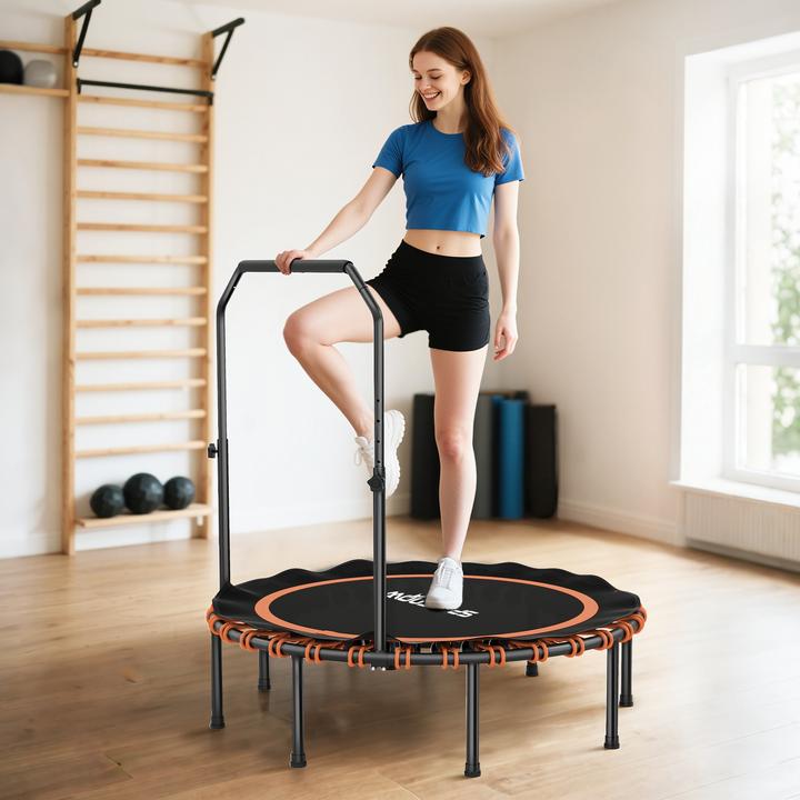 Actual product image SportNow Fitness Trampolin Stahl, Kunststoff Schwarz+Orange (122 cm)