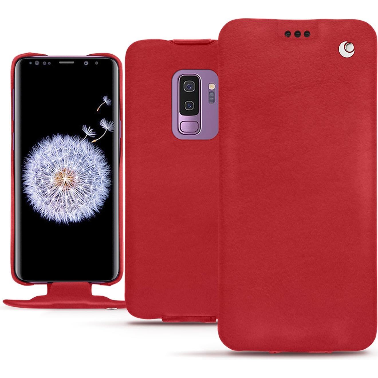 Noreve Lederschutzhülle vertikal (Samsung Galaxy S9+), Smartphone Hülle, Rot